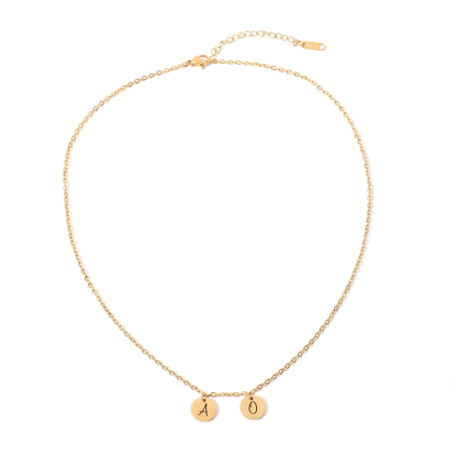 Custom Pendant Necklaces with Engraved Letters or Emojis