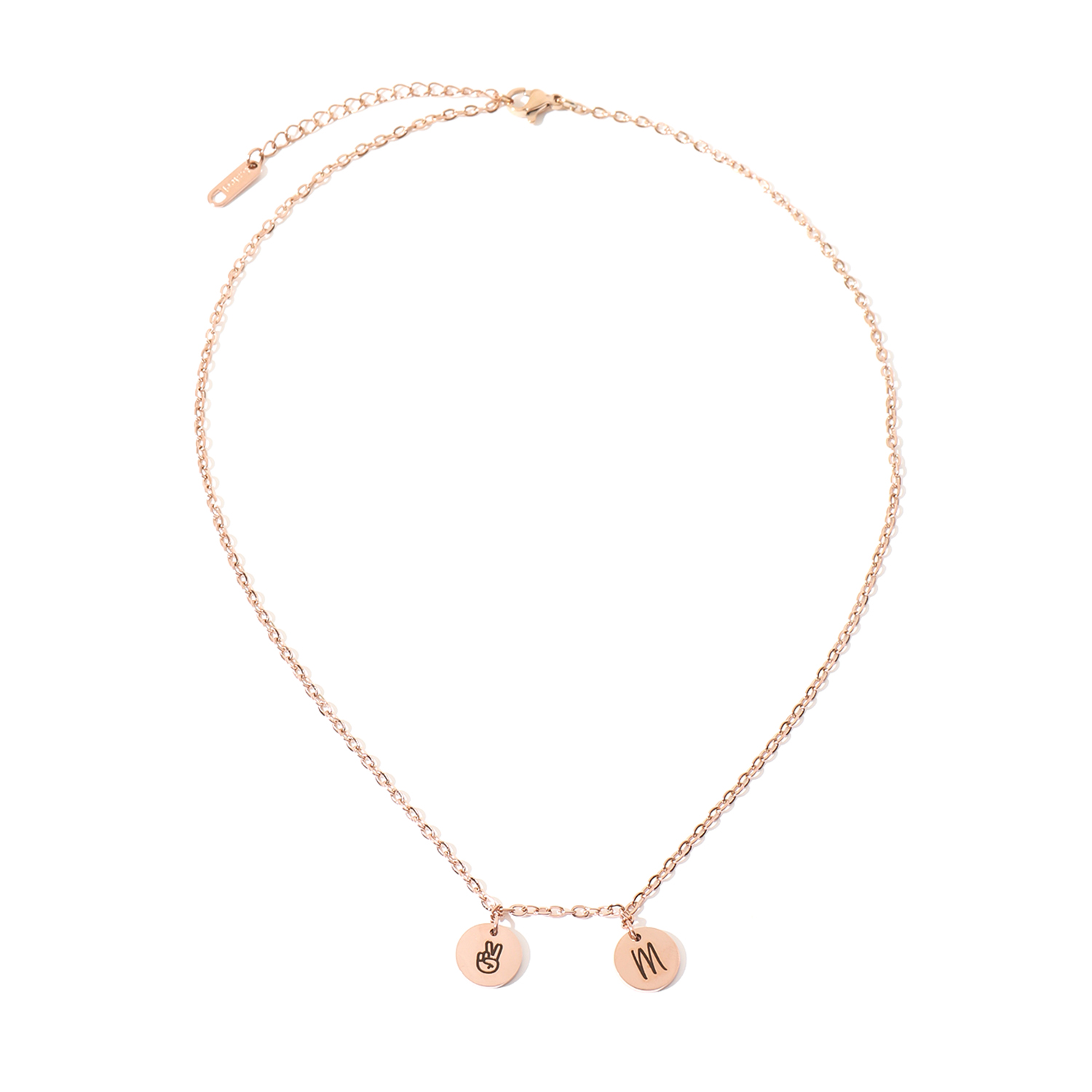 Custom Pendant Necklaces with Engraved Letters or Emojis