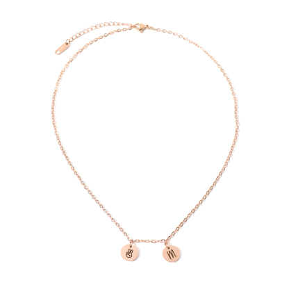 Custom Pendant Necklaces with Engraved Letters or Emojis