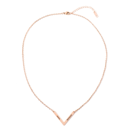 V shaped Custom Necklace with Double Names