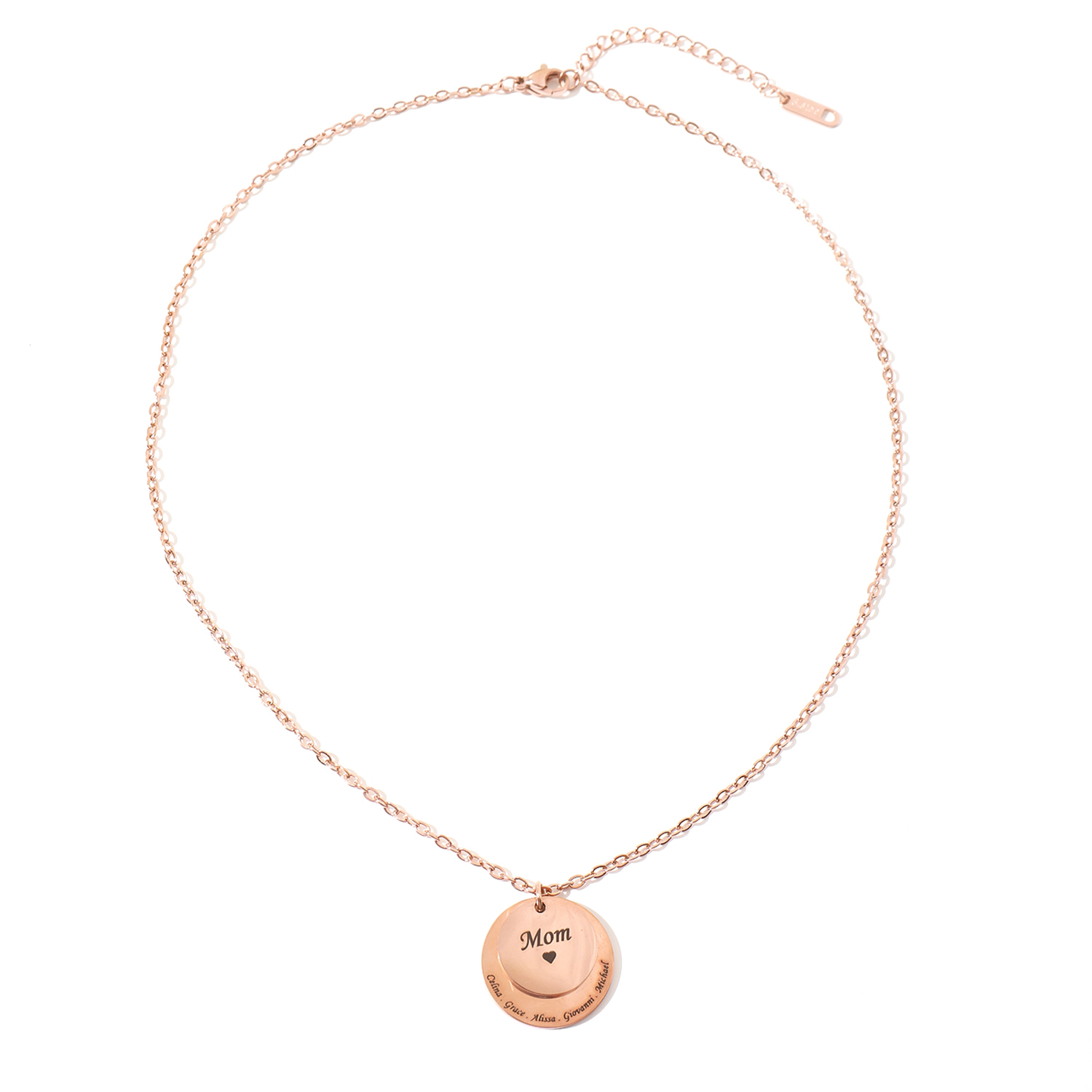 Double Disc Custom Engraved Name or Sentence Necklace