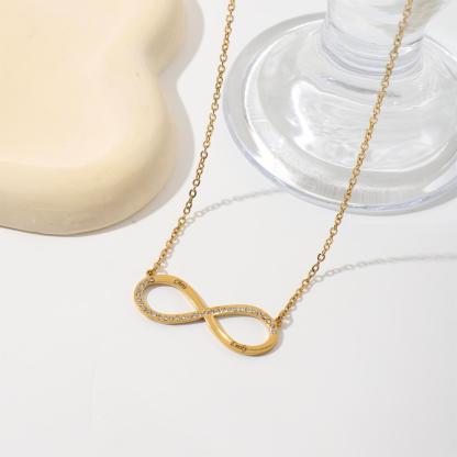 Custom Infinite Loop Necklace with Double Names with Rhinestones
