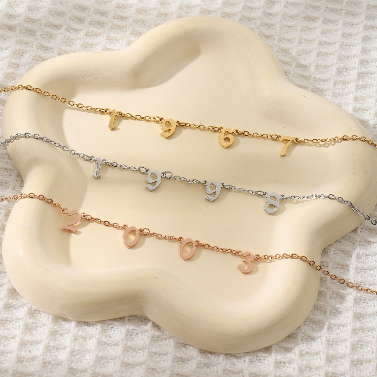 Custom Digital Year-Month-Birthday-Anniversary Chain Necklace