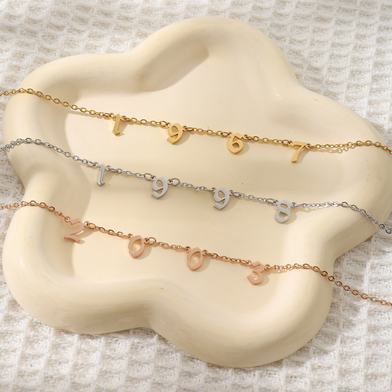 Custom Digital Year-Month-Birthday-Anniversary Chain Necklace