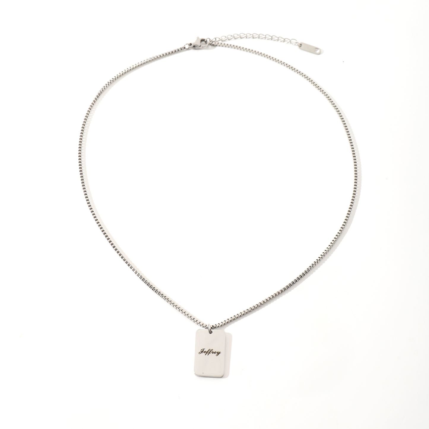 Custom Square Necklace with Engraved Names or Phrases
