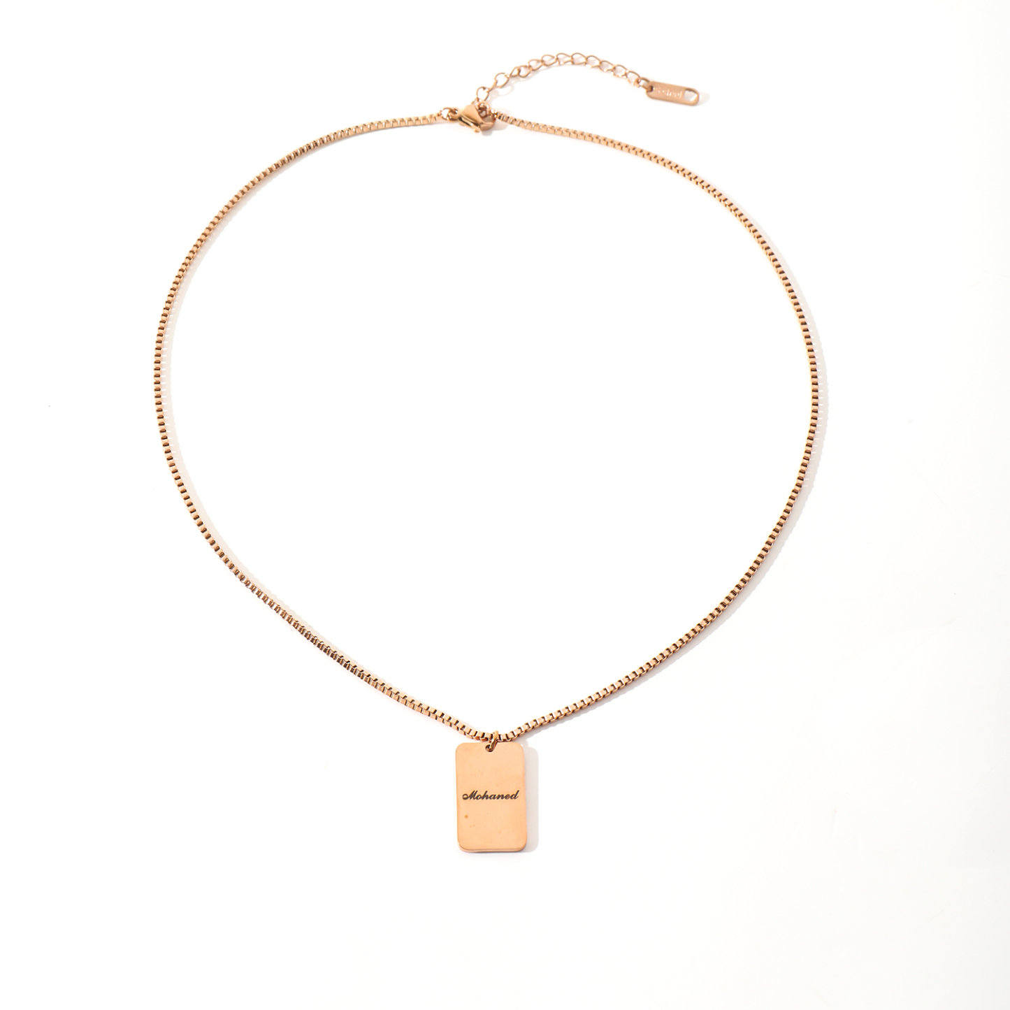 Custom Square-designed Necklace with Engraved Names or Phrases