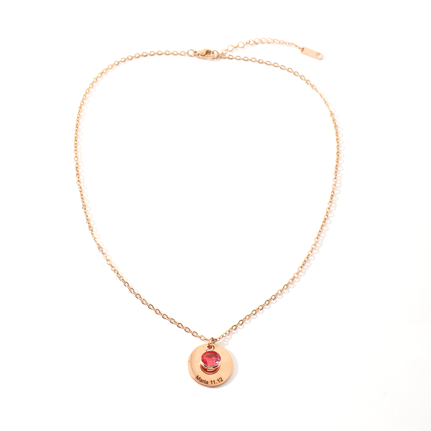 Custom Names and Birthday Dates with Birthstones Necklace