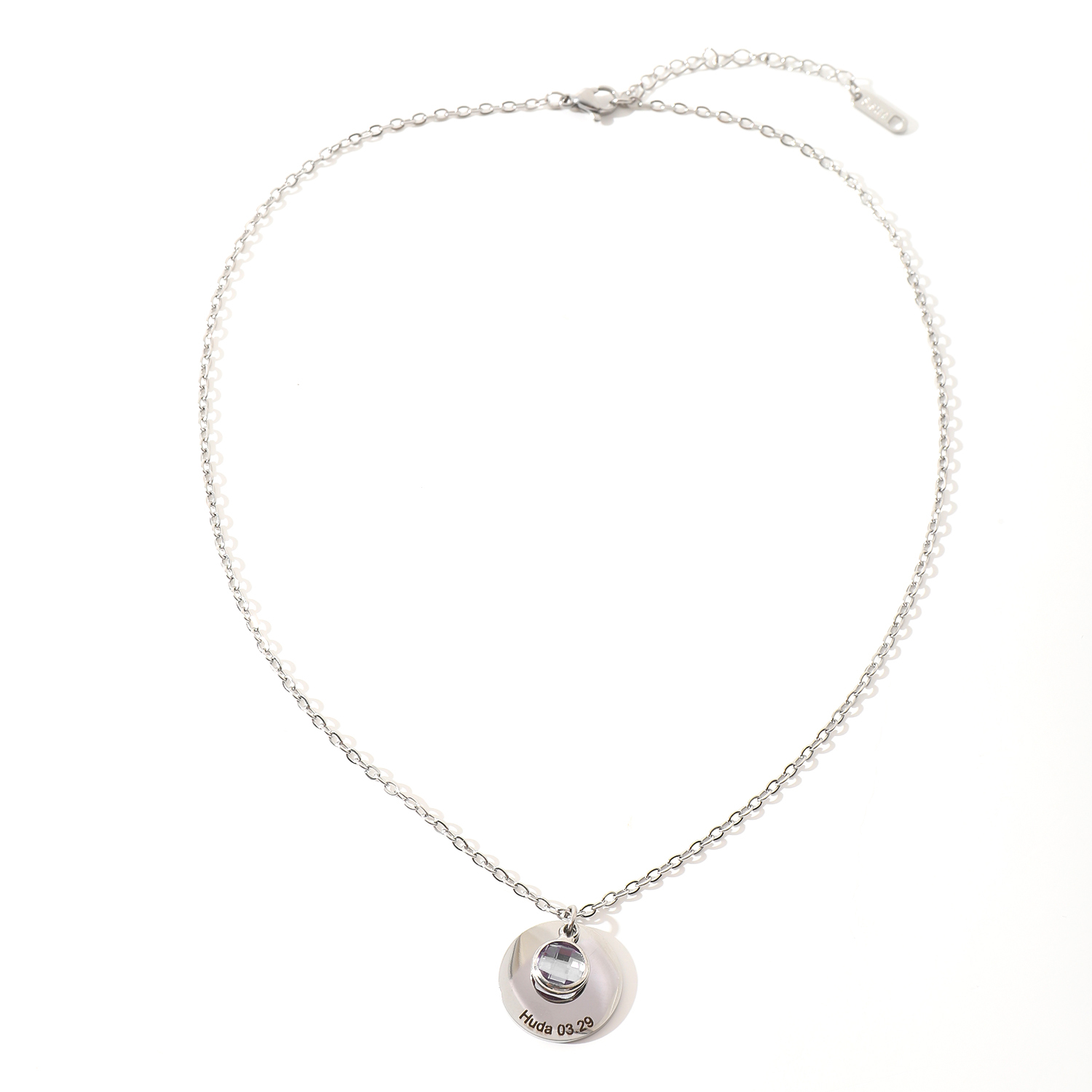 Custom Names and Birthday Dates with Birthstones Necklace