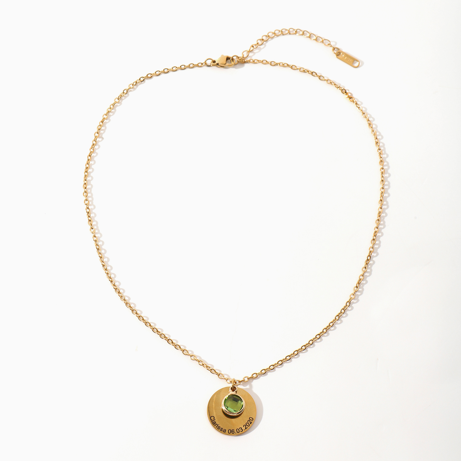 Custom Names and Birthday Dates with Birthstones Necklace