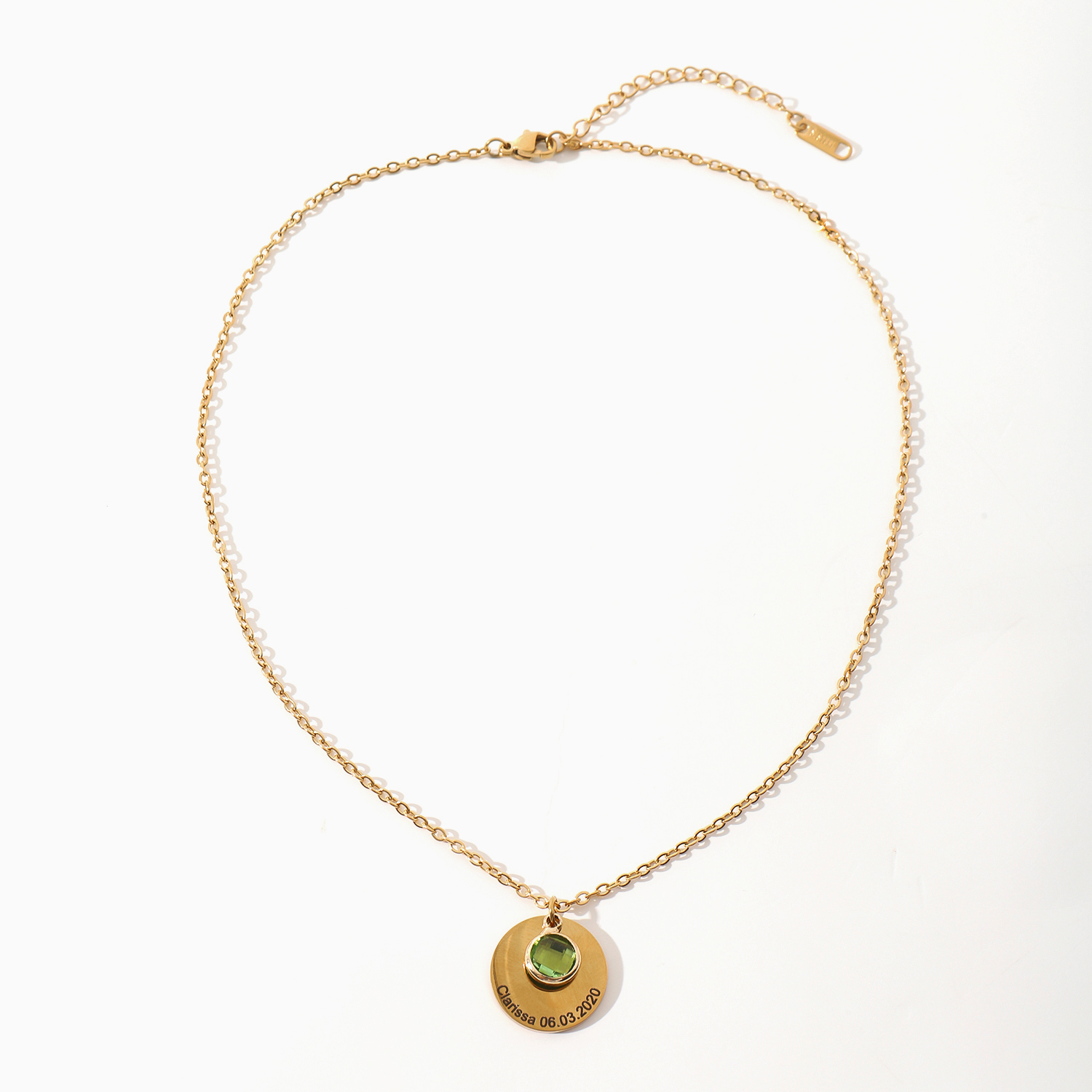 Custom Names and Birthday Dates with Birthstones Necklace