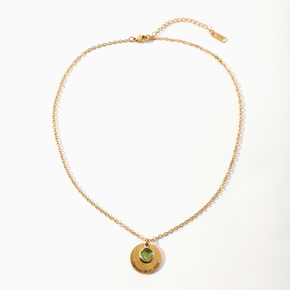 Custom Names and Birthday Dates with Birthstones Necklace
