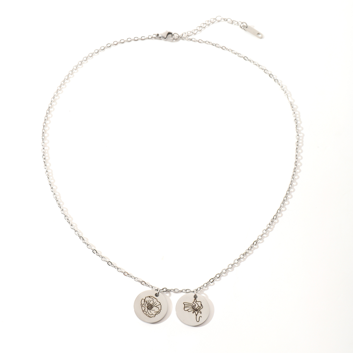 Custom Necklace with Combinations of Various Birth Flowers