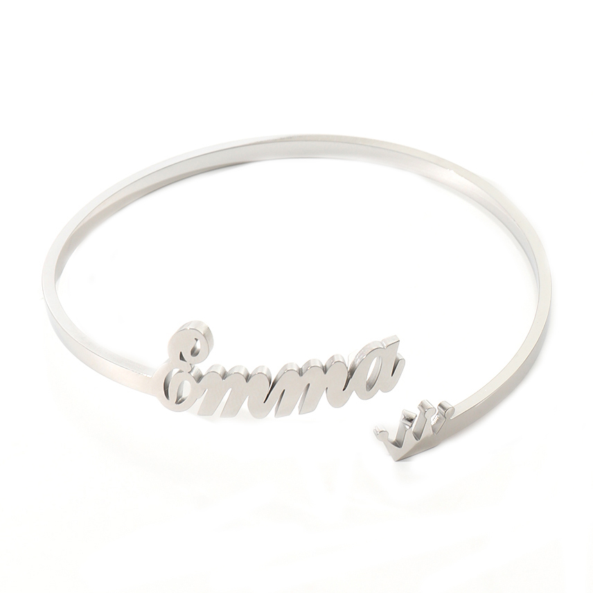 Custom Crown-shaped Name Bracelet and Rings Jewelry Set
