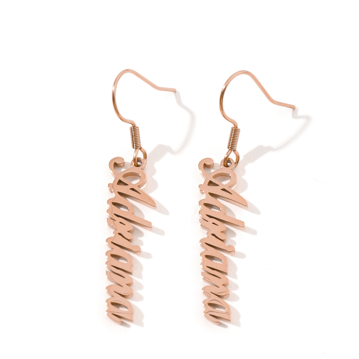 Custom Name Earrings with Pendants in Artistic Fonts