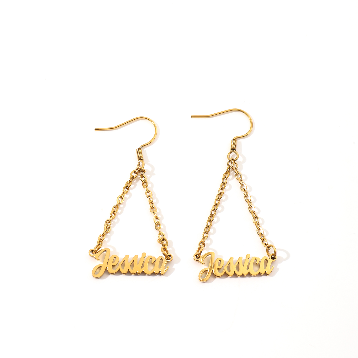 [Copy]Custom Name Earrings with Pendants in Artistic Fonts