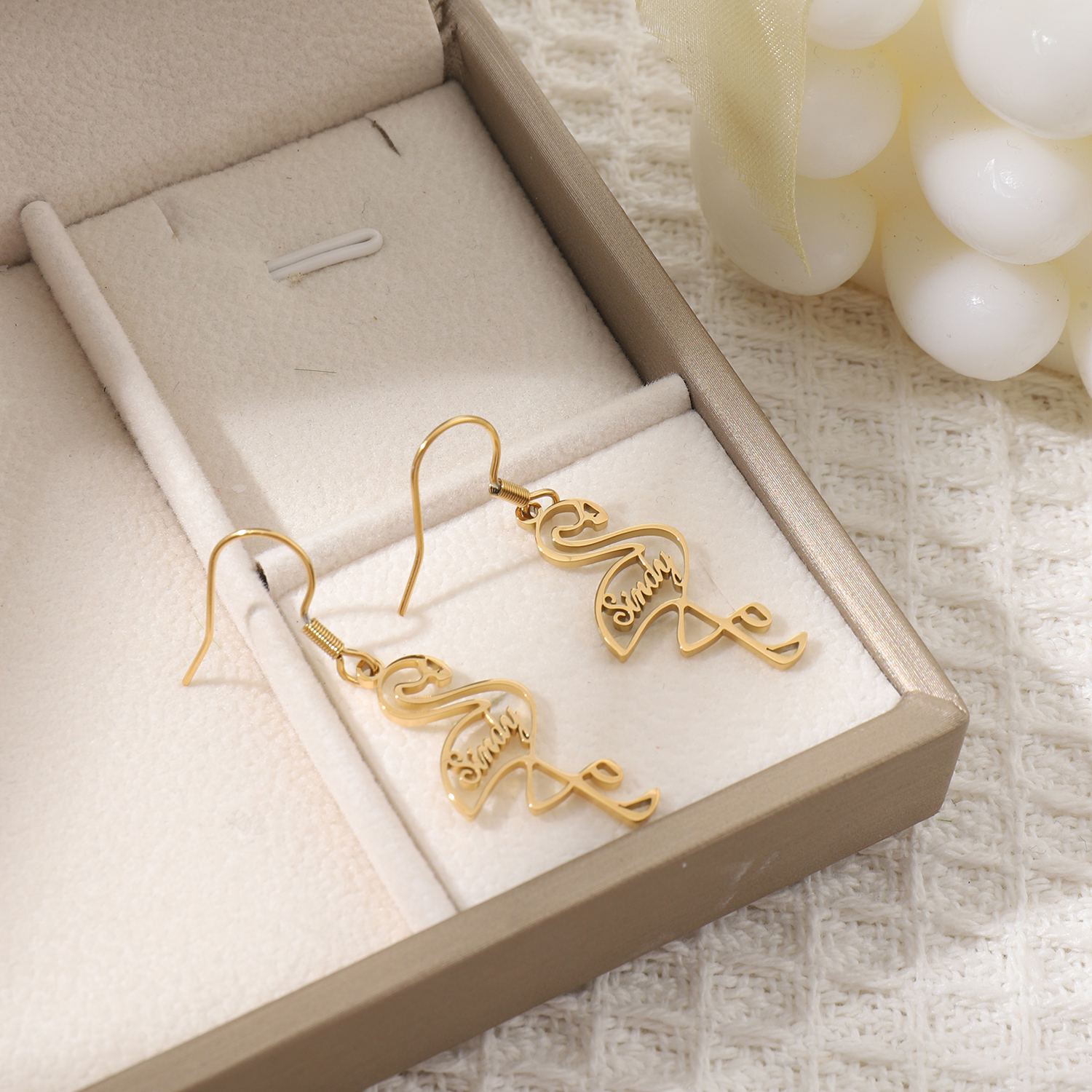 [Copy]Designer Customized Name Pendant Earrings