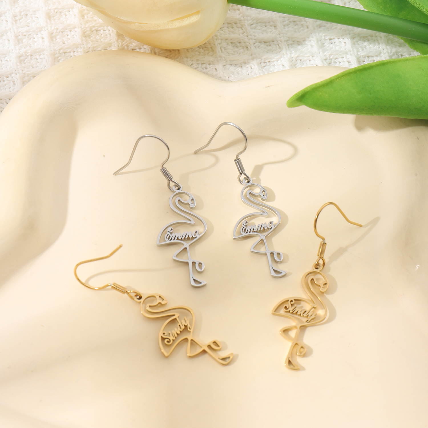 [Copy]Designer Customized Name Pendant Earrings