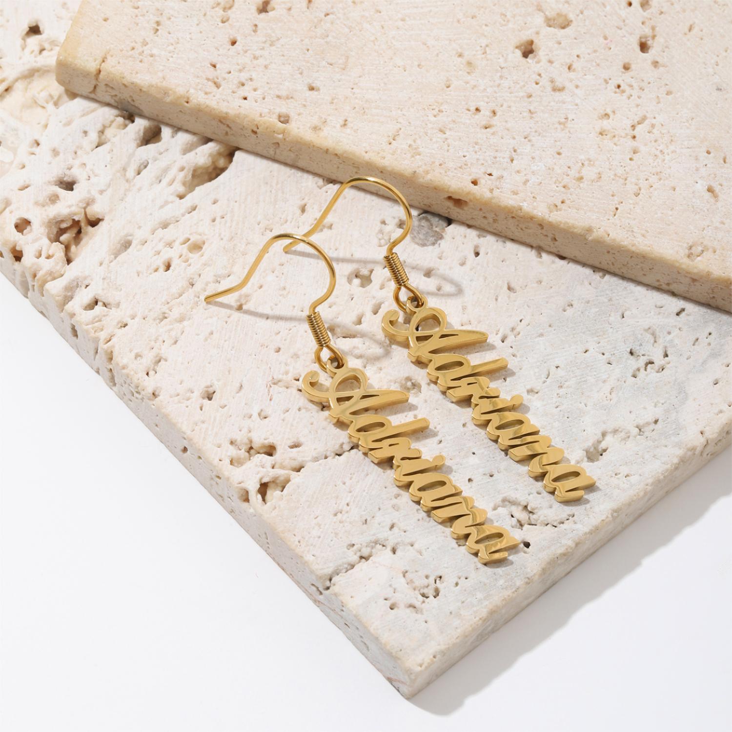 [Copy]Custom Name Hoop Earrings with Designed Star Pendant