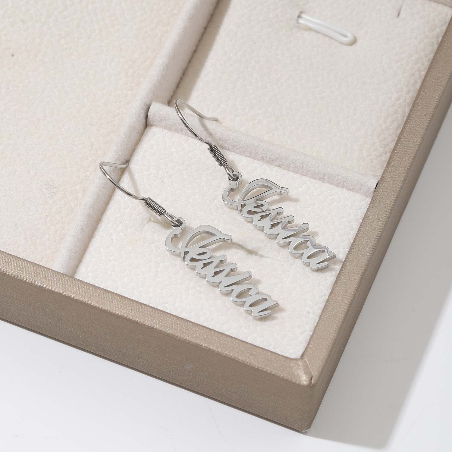 [Copy]Custom Name Hoop Earrings with Designed Star Pendant