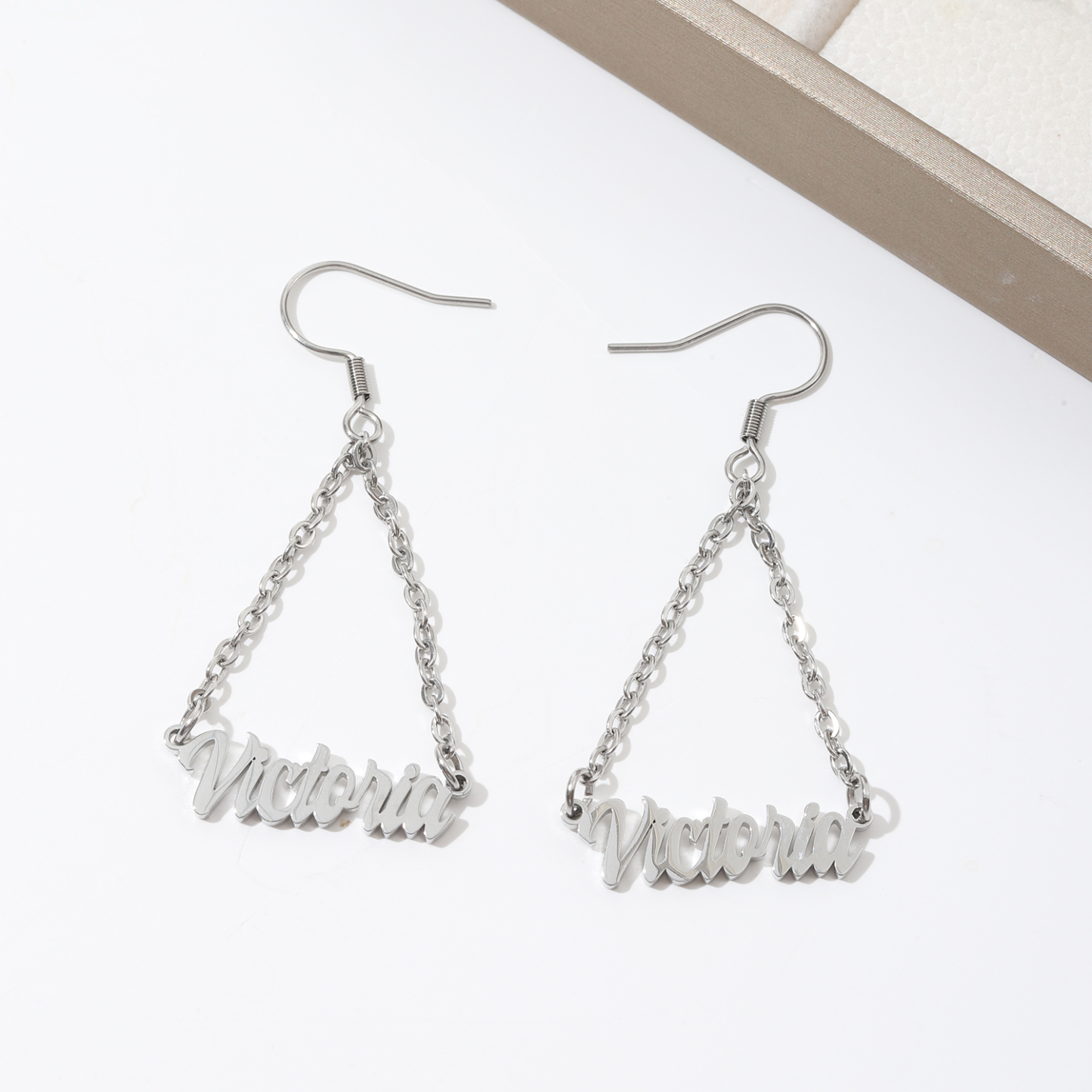 [Copy]Custom Name Earrings with Pendants in Artistic Fonts
