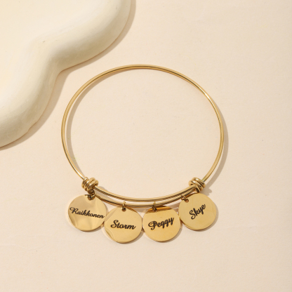 Classic Custom Name Bracelet with Disc Shape