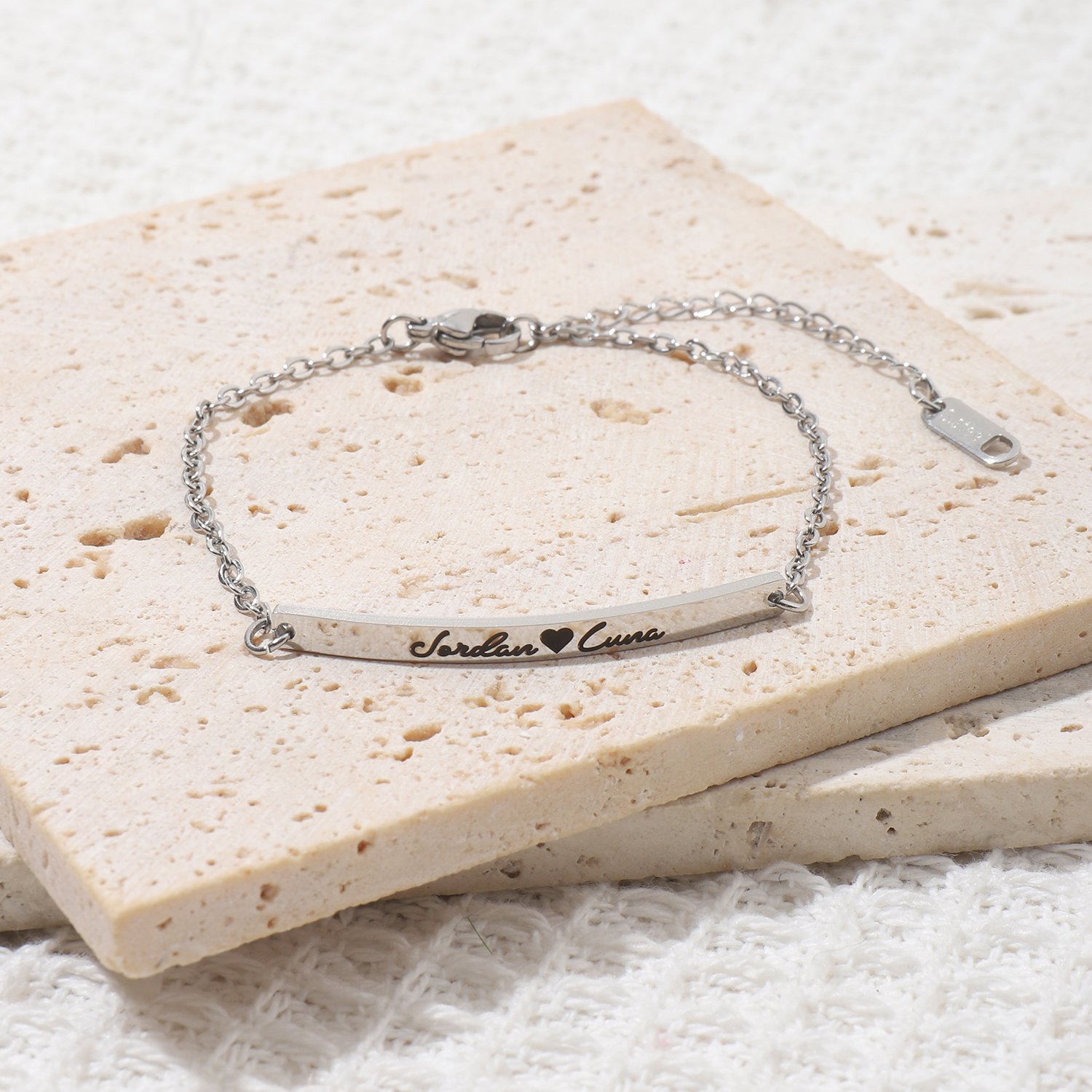 Narrow Version Custom Engraved Name or Sentence Bracelet