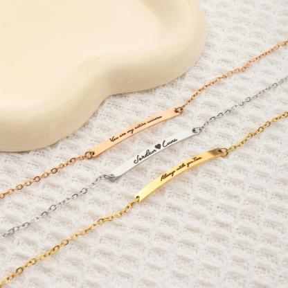 Narrow Version Custom Engraved Name or Sentence Bracelet
