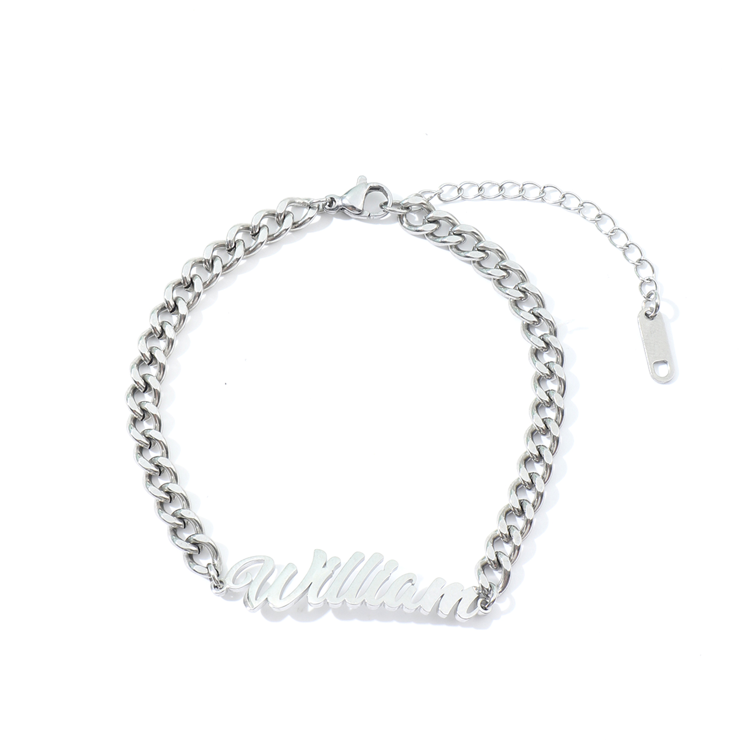 Custom Name Bracelets and Ankle with Thick Chains for Men and Women