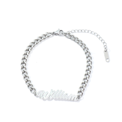 Custom Name Bracelets and Ankle with Thick Chains for Men and Women