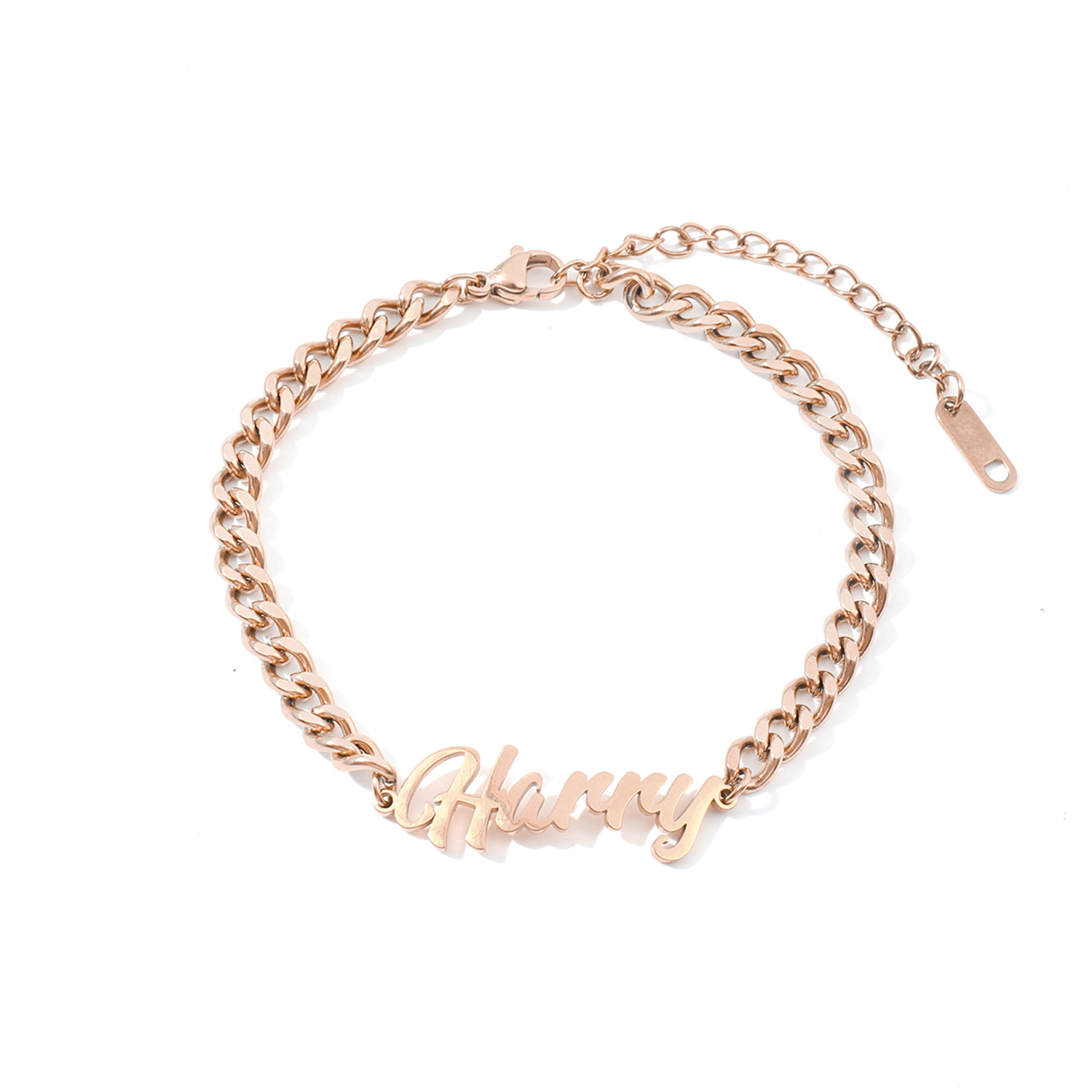 Custom Name Bracelets and Ankle with Thick Chains for Men and Women