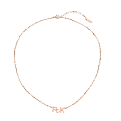 Custom Necklace with Double-Letter with Heart