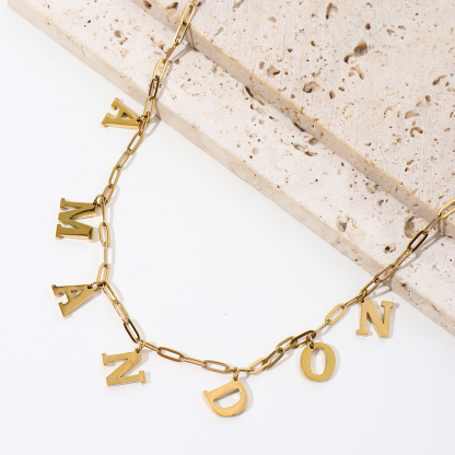 [Copy]Best Seller Custom Letter Name Pendant Necklace