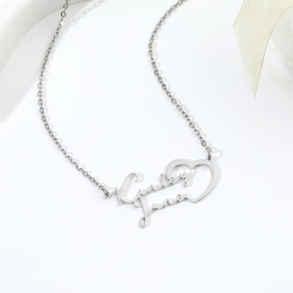 Custom Double Names Connected by Hearts