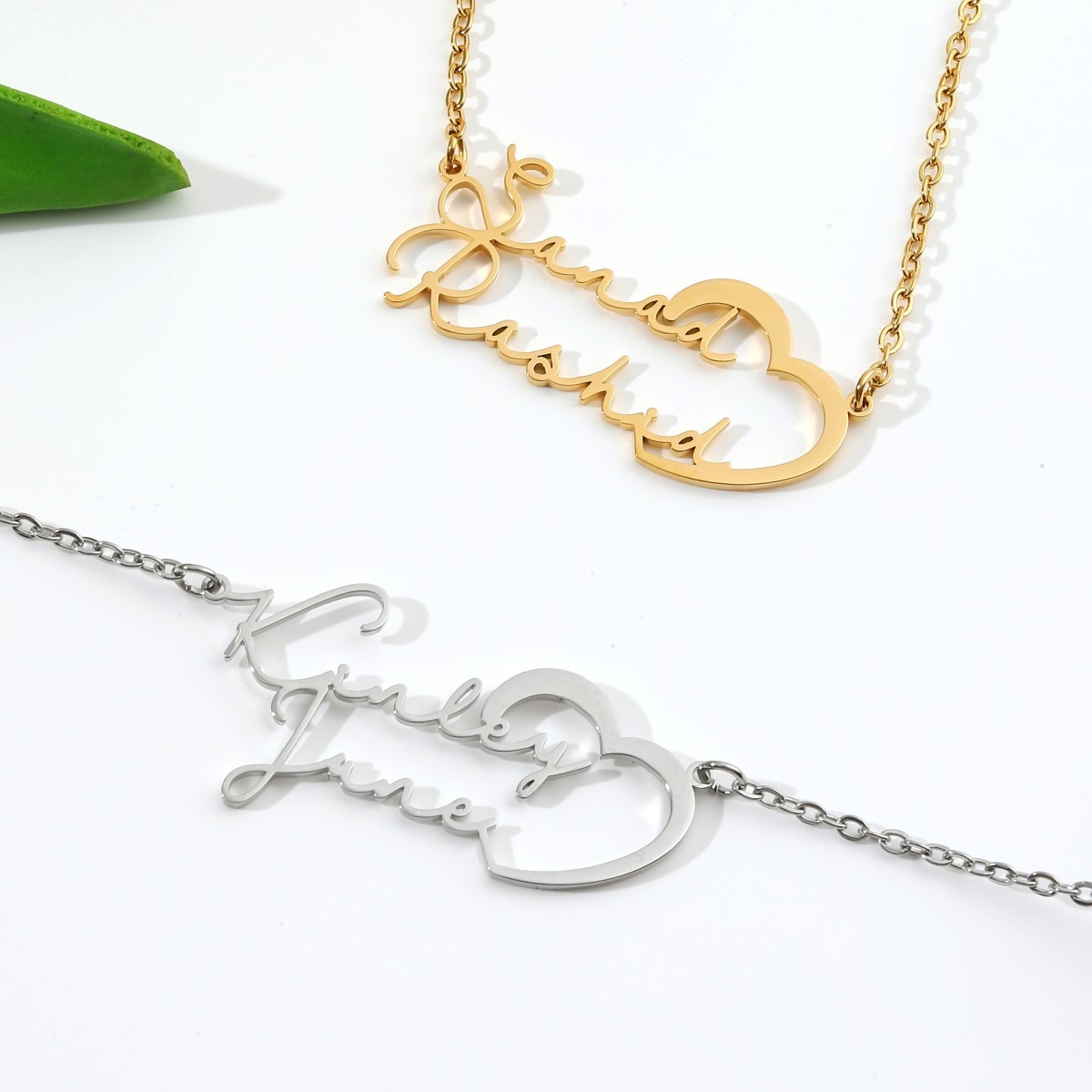 Custom Double Names Connected by Hearts