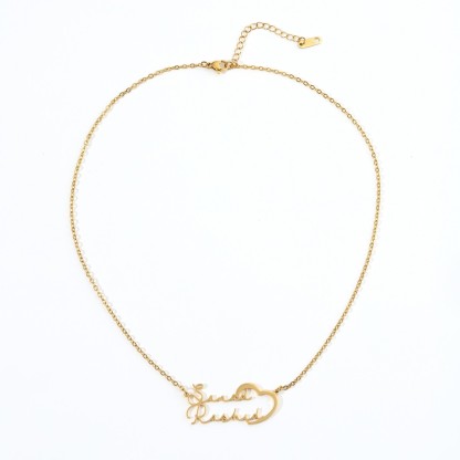 Custom Double Names Connected by Hearts