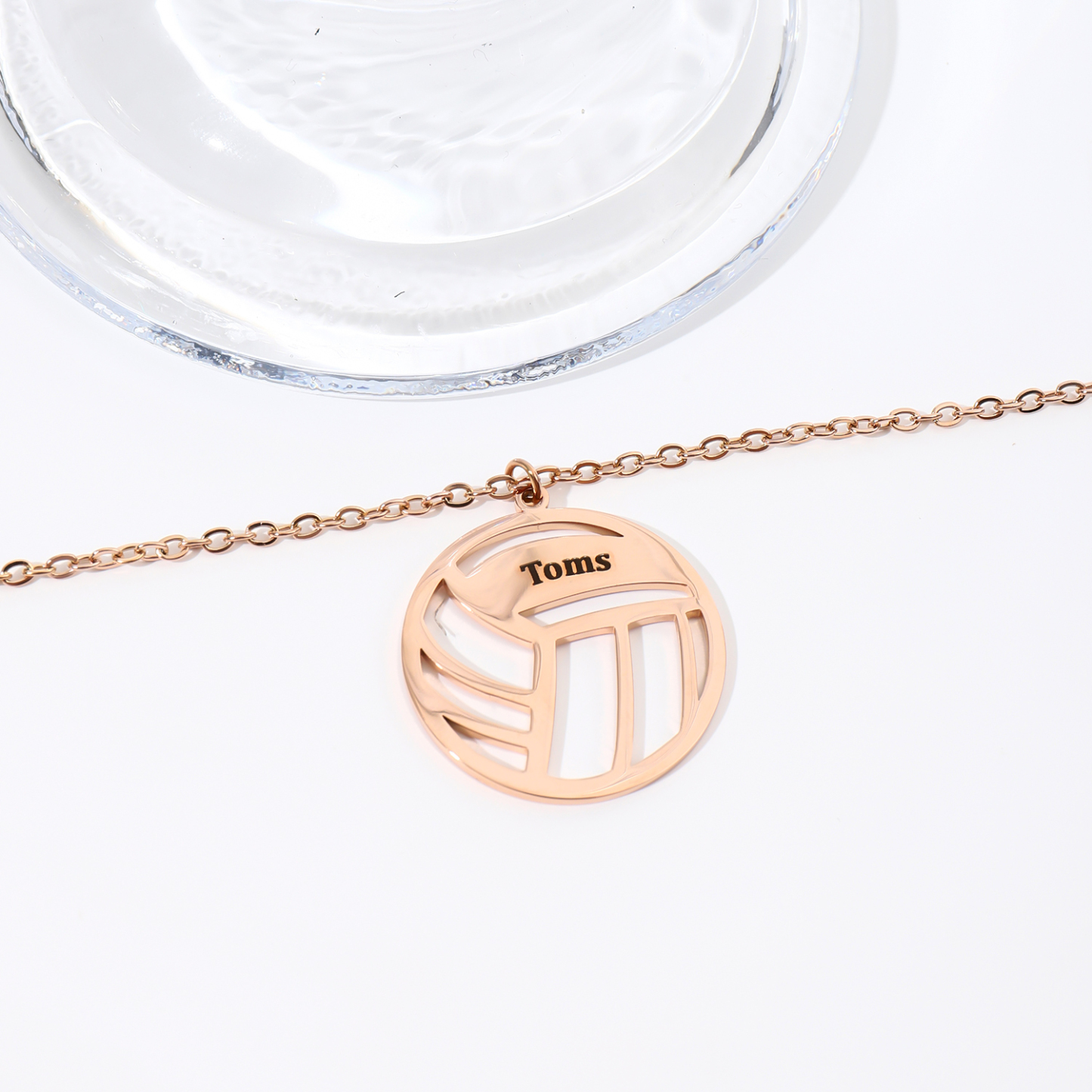 Custom Name Necklace with Volleyball Shape