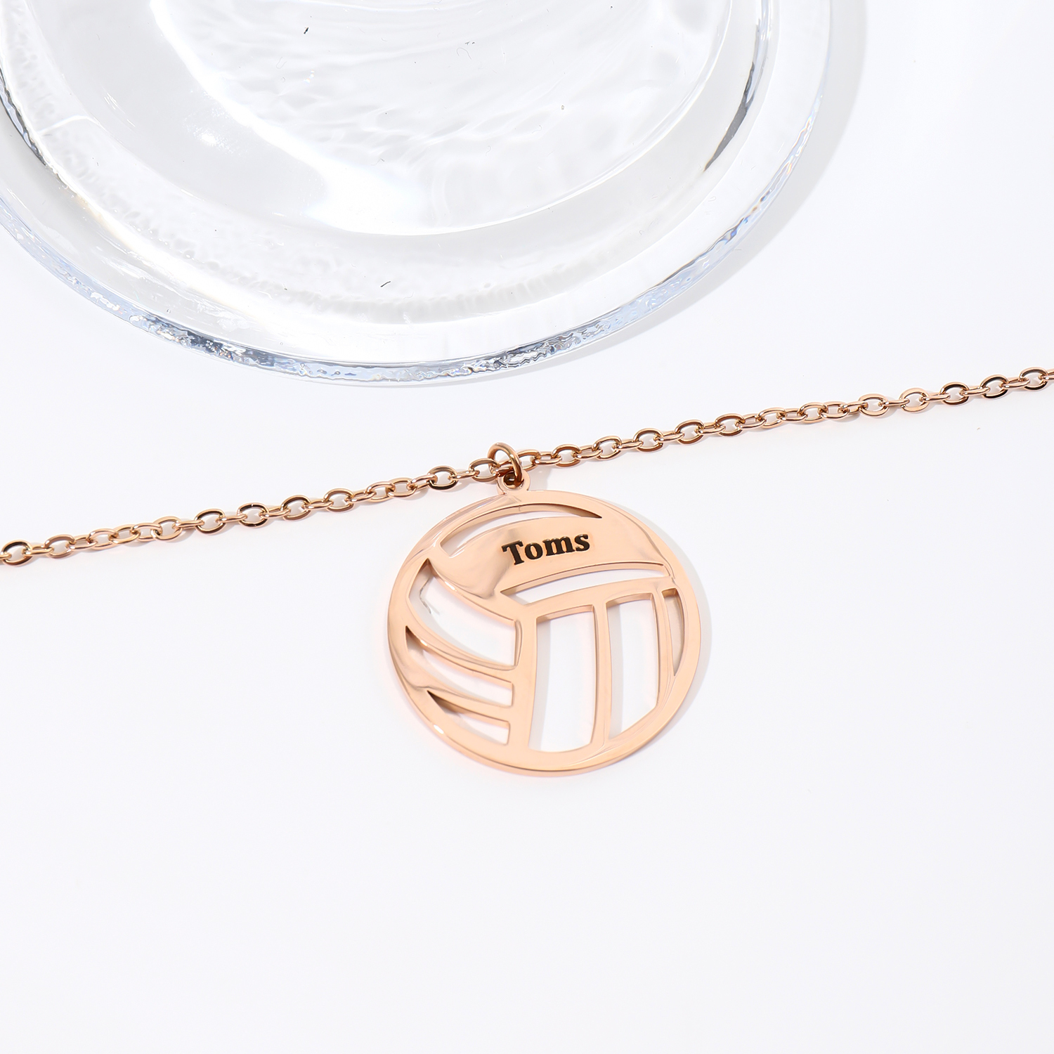 Custom Name Necklace with Volleyball Shape