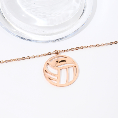 Custom Name Necklace with Volleyball Shape