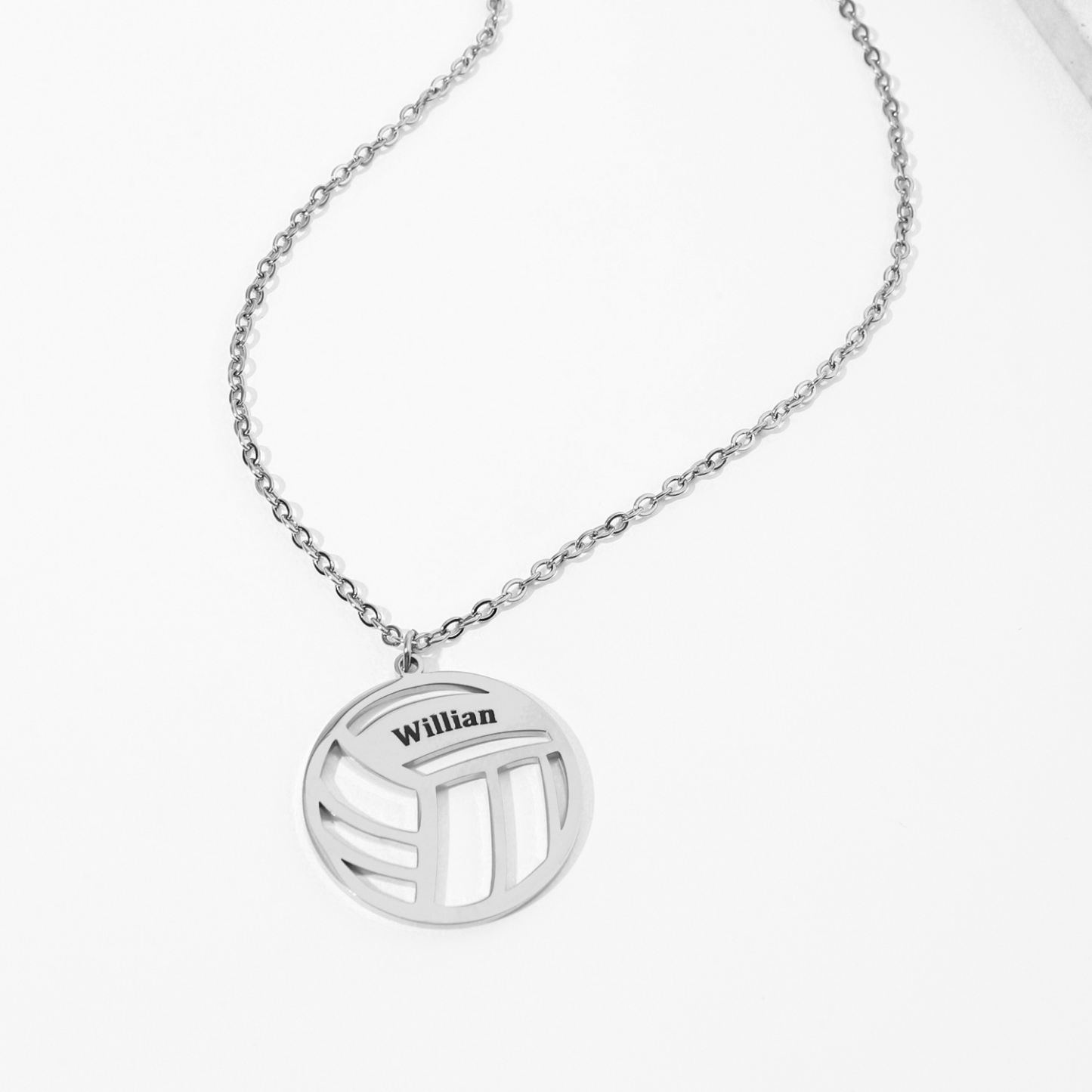 Custom Name Necklace with Volleyball Shape
