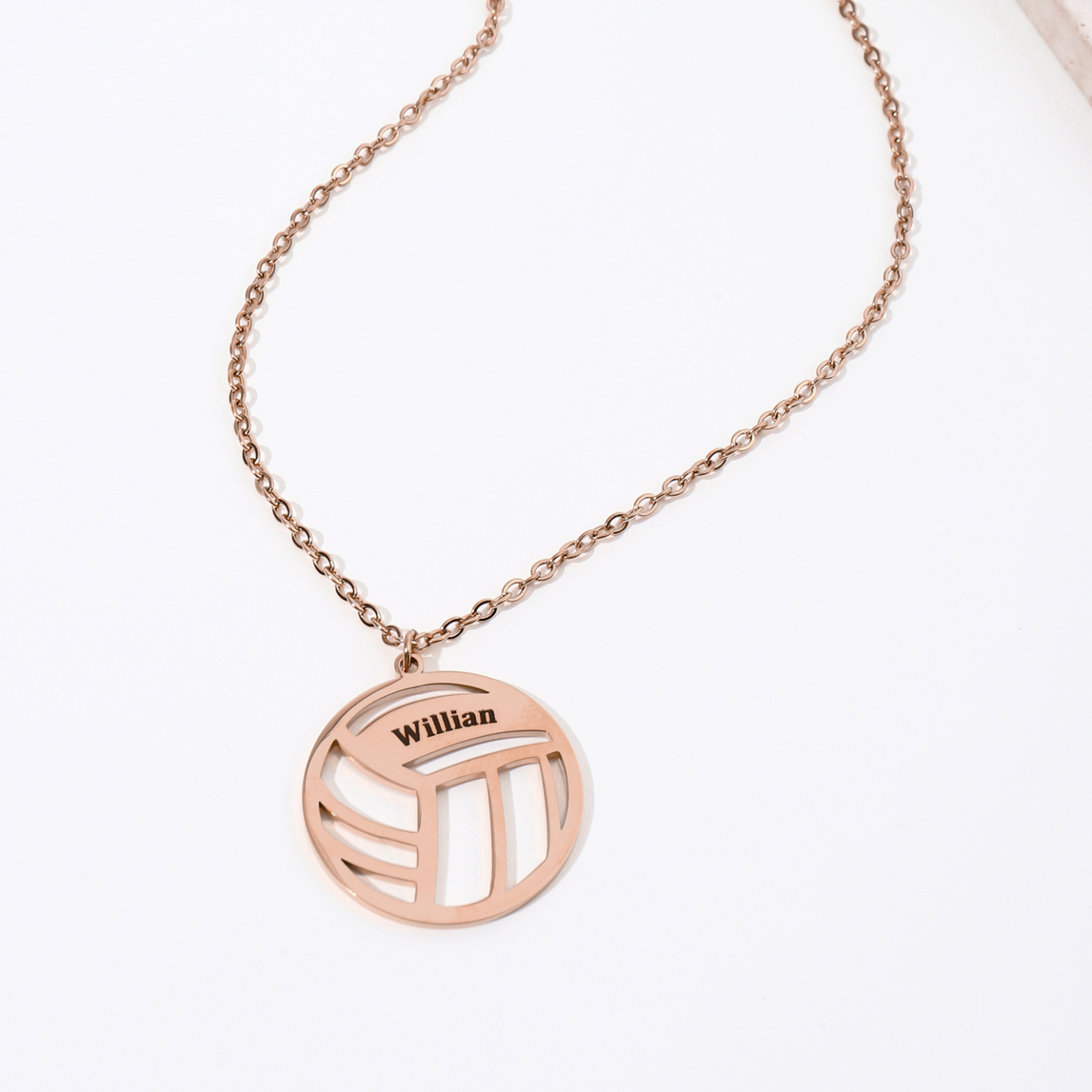 Custom Name Necklace with Volleyball Shape