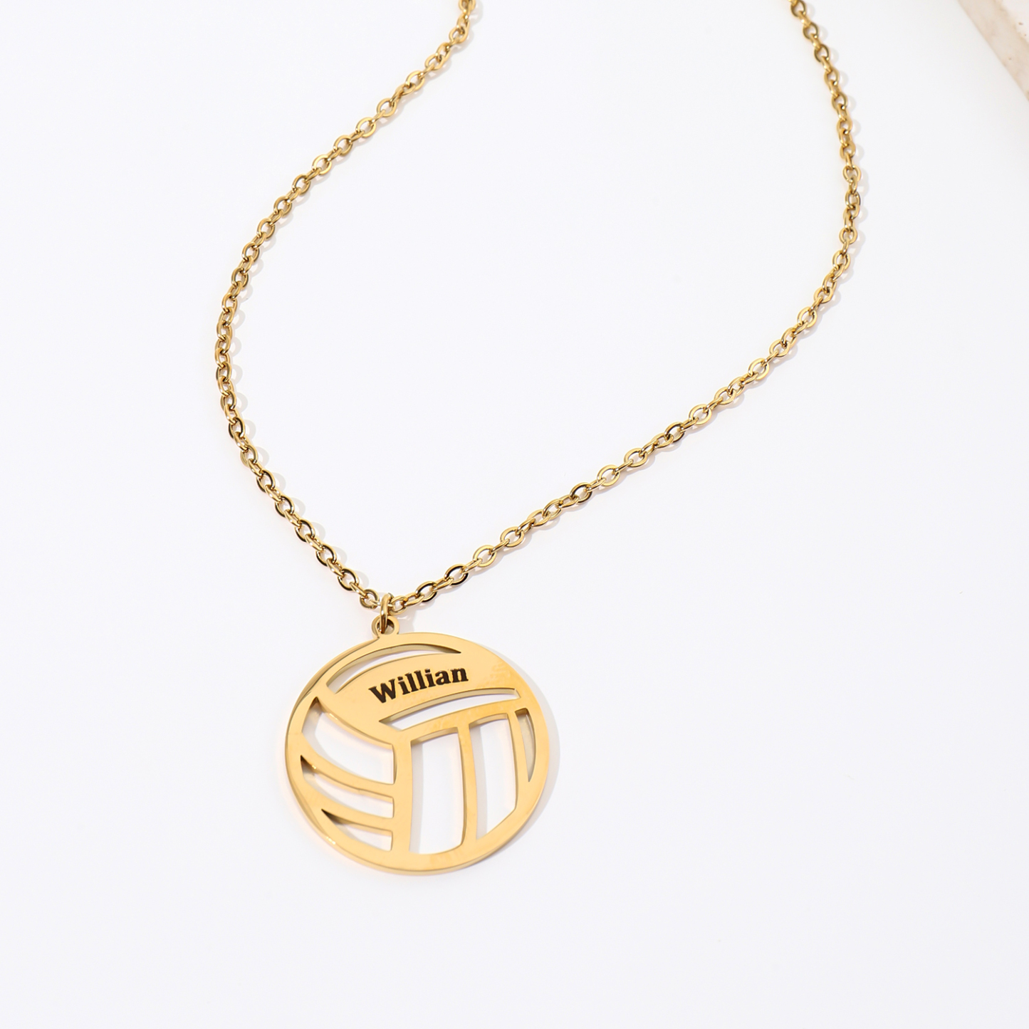 Custom Name Necklace with Volleyball Shape