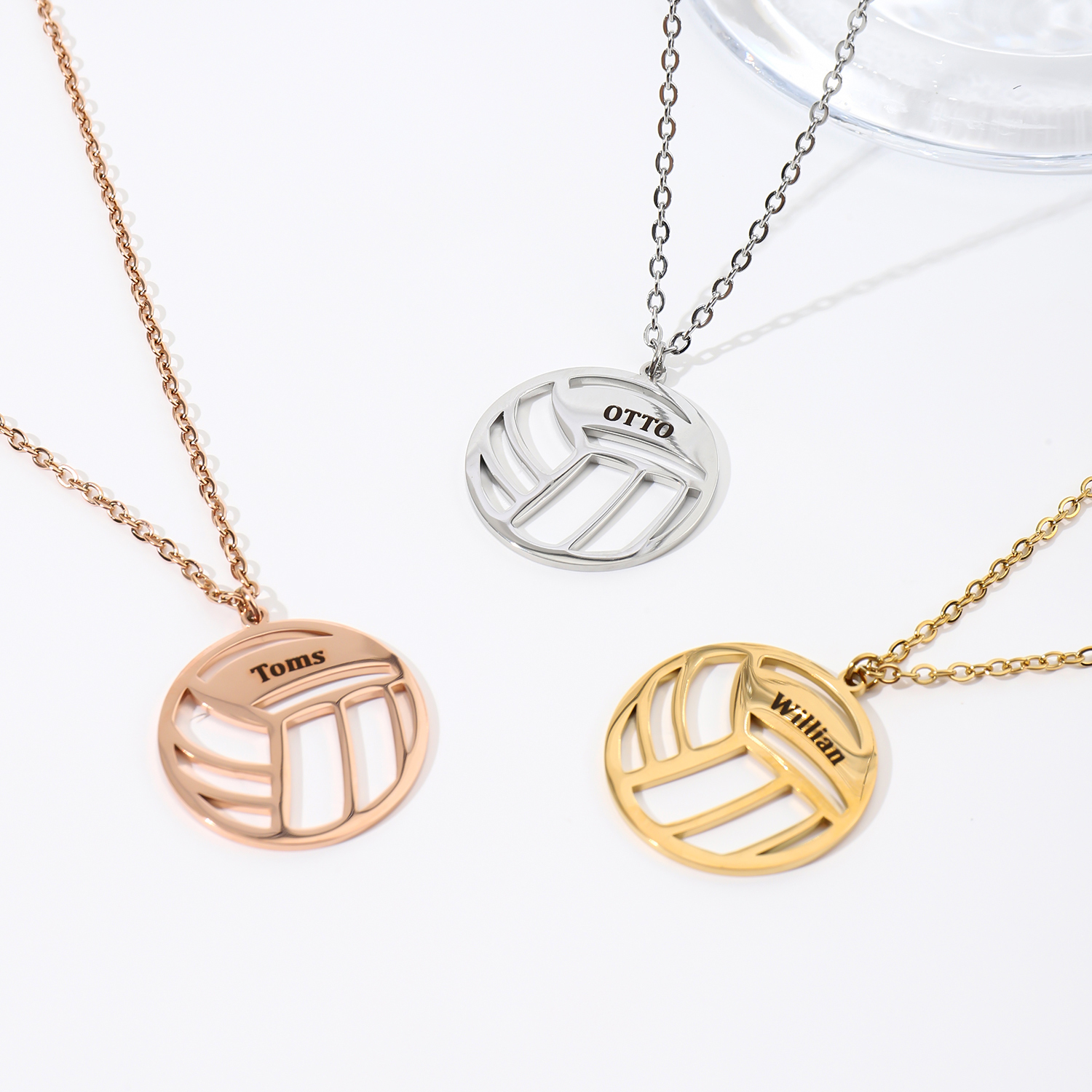 Custom Name Necklace with Volleyball Shape