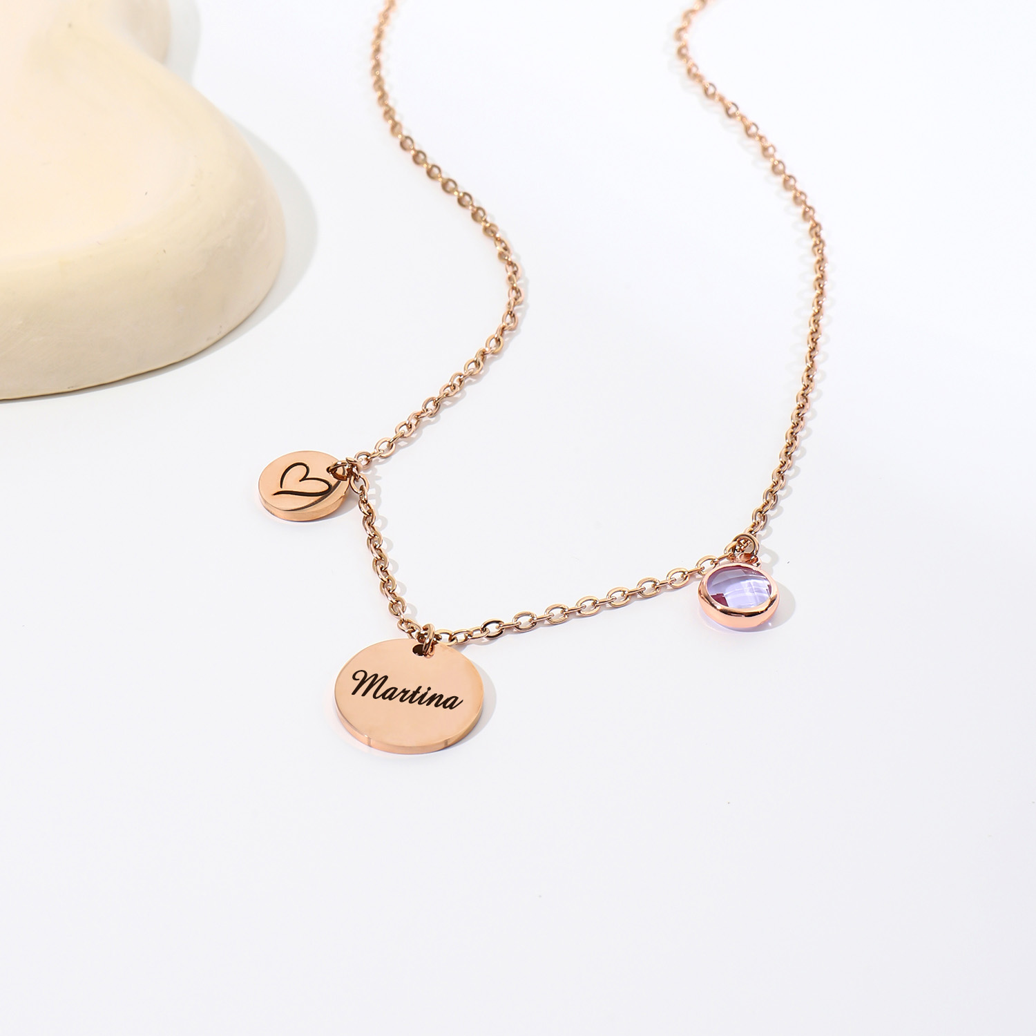 Custom Necklace combination Names Emojis and Birthstones