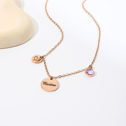 Custom Necklace combination Names Emojis and Birthstones