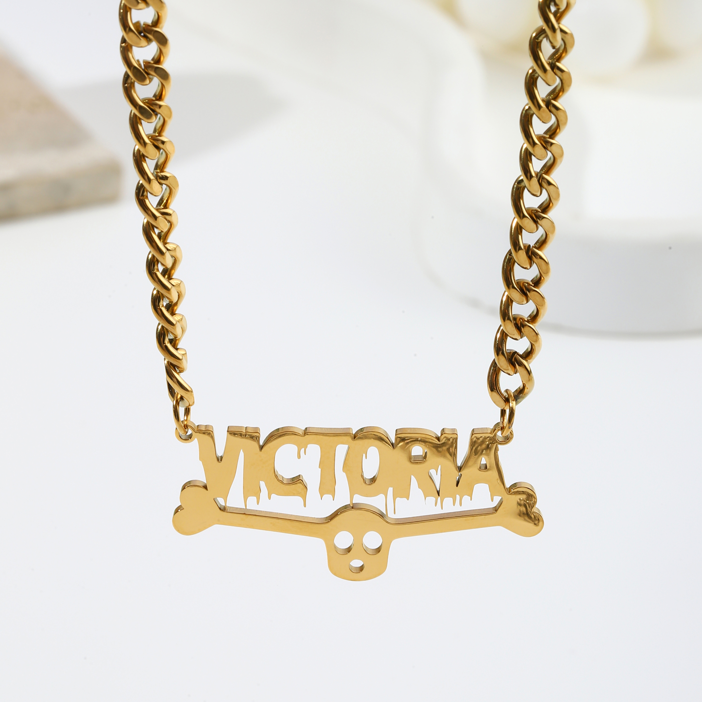 Custom Thick Chain Skull Punk Style Halloween Necklace