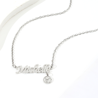 Custom Name Football Pendant Necklace