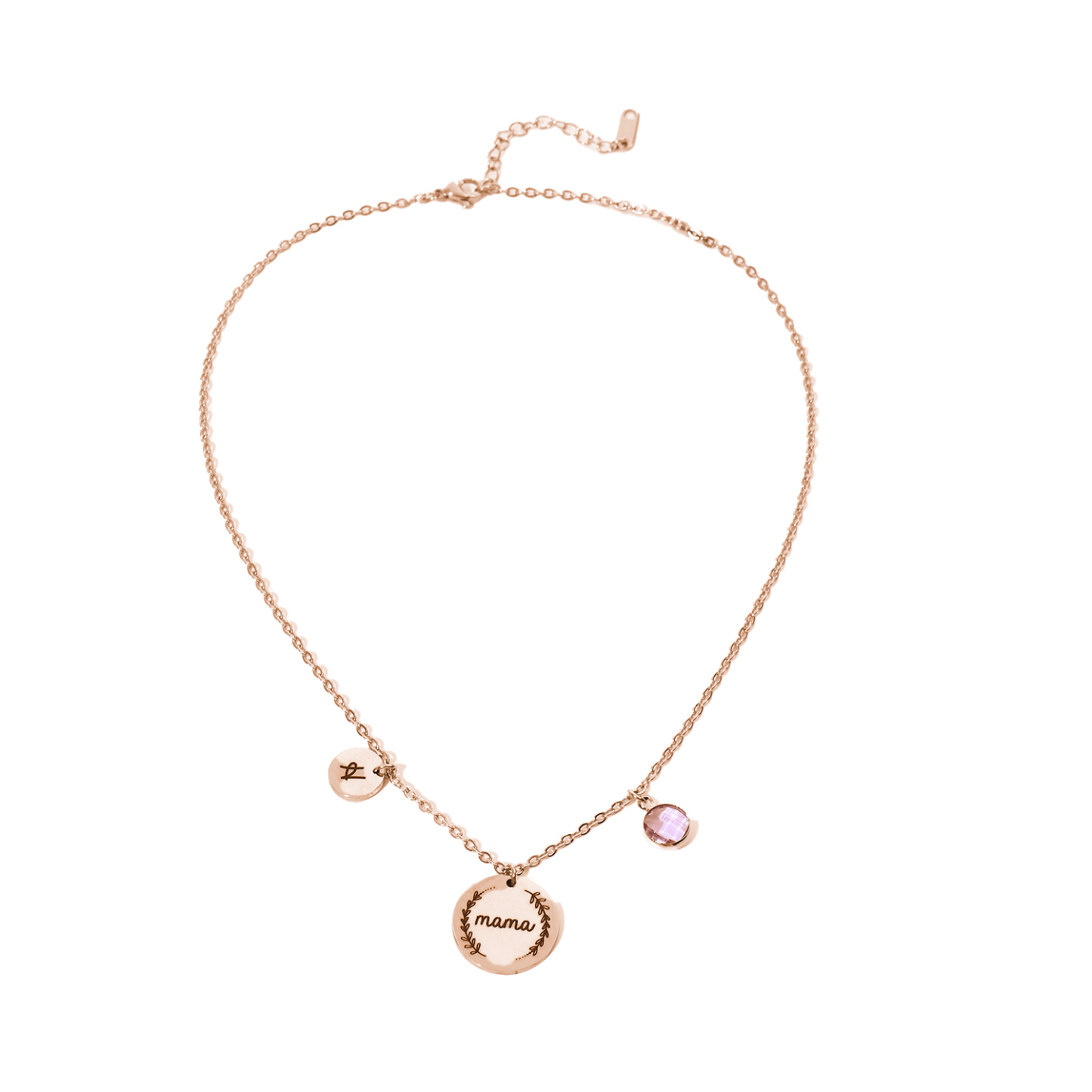 Custom Necklace with Letters and Birthstones Gift for Mom