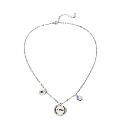 Custom Necklace with Letters and Birthstones Gift for Mom