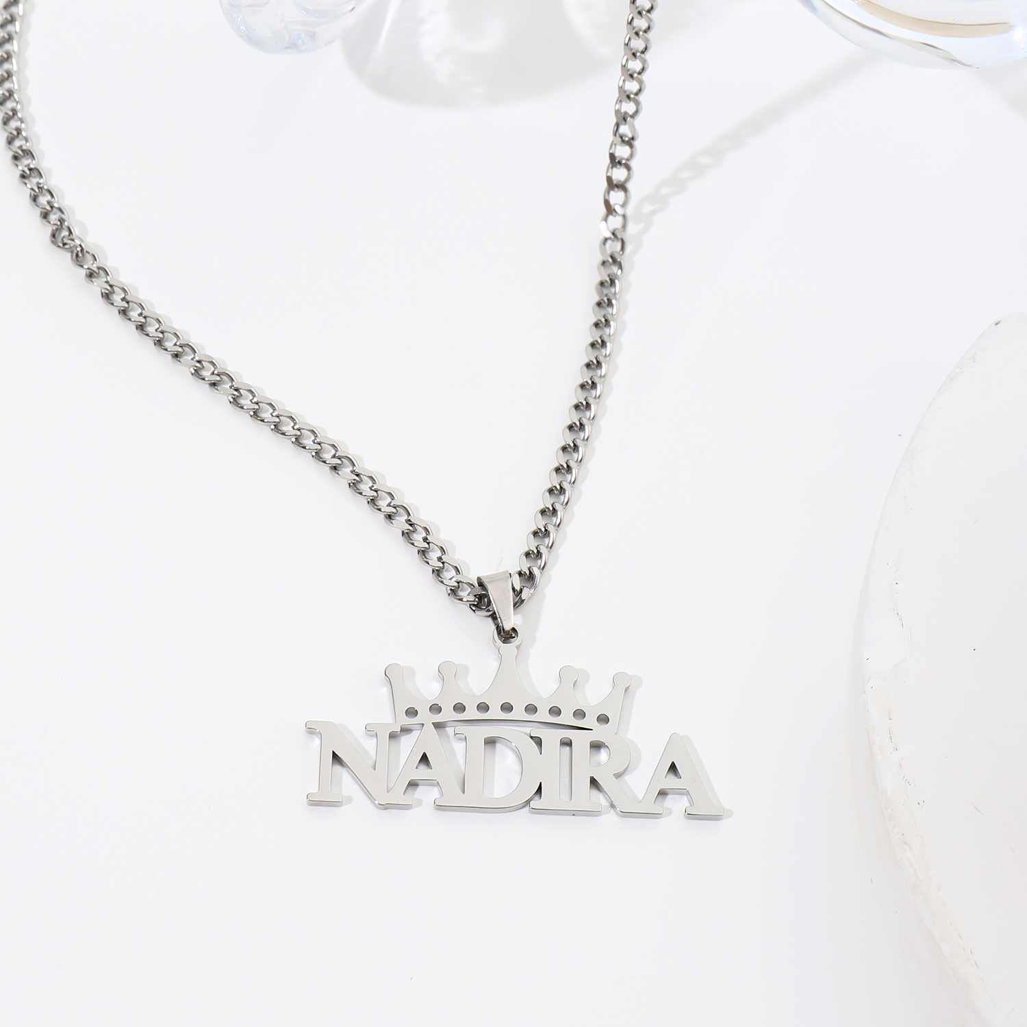 Custom Crown Name Cuban Link Necklace