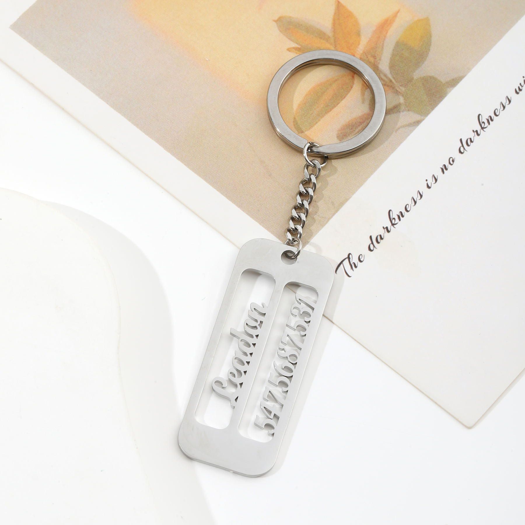 Customized Name & Phone Number Keychain